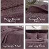Madison Park Quebec Queen Size Quilt Bedding Set – Ivory , Damask – 3 Piece Bedding Quilt Coverlets – Ultra Soft Microfiber Bed Quilts Quilted Coverlet(Purple)