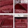Madison Park Quebec Queen Size Quilt Bedding Set – Ivory , Damask – 3 Piece Bedding Quilt Coverlets – Ultra Soft Microfiber Bed Quilts Quilted Coverlet(Red)