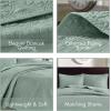 Madison Park Quebec Queen Size Quilt Bedding Set – Ivory , Damask – 3 Piece Bedding Quilt Coverlets – Ultra Soft Microfiber Bed Quilts Quilted Coverlet(Seafoam)