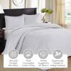 Madison Park Quebec Queen Size Quilt Bedding Set – Ivory , Damask – 3 Piece Bedding Quilt Coverlets – Ultra Soft Microfiber Bed Quilts Quilted Coverlet(White)
