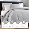 Madison Park Quebec Quilt Set – Luxurious Damask Stitching Design, Cotton Filled Lightweight Coverlet Bedspread Bedding, Shams, Full/Queen(90″x90″), Cream 3 Piece(Grey)