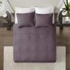 Madison Park Quebec Quilt Set – Luxurious Damask Stitching Design, Cotton Filled Lightweight Coverlet Bedspread Bedding, Shams, Full/Queen(90″x90″), Cream 3 Piece(Purple)