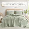 Madison Park Queen Bedspread Oversized Chenille Floral Bespread with Fringes, Bedding Set Cozy Quilt, All Season Lightweight Soft Bedspread, Willow, Queen Sage 3 Piece(Sage)