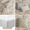 Madison Park Queen Comforter Set, Abstract Print with Luxurious Texture, Fluffy Queen Bedding Sets, All Season Down Alternative Cotton Blend Queen Bed Set with Bedskirt & Décor Pillows, Gray 7 Piece(King)