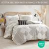 Madison Park Queen Comforter Set, Boho Comforters with Chenille Trims Queen Bedding, All Seasons, Microfiber Bedding Queen Size Comforters, Pillow & Shams, Ibiza, Full/Queen, Black/Ivory 4 Piece(Black/Ivory)