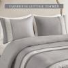 Madison Park Queen Comforter Set, Farmhouse Queen Comforter, Lace & Pintuck Design, Down Alternative, All Season Bedding Set, Bed Skirt, Shams & Decor Pillows, Lacey, Queen, Grey 7 Piece(Grey)