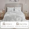Madison Park Queen Duvet Cover Set Floral Chenille Tufted Cotton Duvet Cover for Queen Size Bed, Soft & Lightweight Queen Bedding Cover with Shams, Veronica, Full/Queen Grey/White 3 Piece(Warm Grey/White)