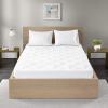 Madison Park Queen Mattress Protector Pad Waterproof Bed Cover, Breathable 300TC Sateen Cotton, Diamond Quilted Topper, Quiet Nights, Fitted Pocket Fits Up to 18 Inch, Machine Washable, White(King)