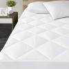 Madison Park Queen Mattress Protector Pad Waterproof Bed Cover, Breathable 300TC Sateen Cotton, Diamond Quilted Topper, Quiet Nights, Fitted Pocket Fits Up to 18 Inch, Machine Washable, White(Full)