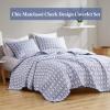 Madison Park Queen Quilt Set Matelasse Reversible Quilt Set 2 Colors in 1, Chic Geometric Pattern, Casual Lightweight Coverlet Bedspread, All Seasons Bedding, Sham, Harlow, Full/Queen Grey 3 Piece(Indigo)