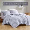 Madison Park Queen Quilt Set Matelasse Reversible Quilt Set 2 Colors in 1, Chic Geometric Pattern, Casual Lightweight Coverlet Bedspread, All Seasons Bedding, Sham, Harlow, Full/Queen Grey 3 Piece(Grey)