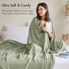 Madison Park Queen Size Blanket, 70% Rayon Bamboo-Based, 30% Cotton, Breathable for Hot Sleepers Menopause, Ultra Soft and Snag-Resistant, Summer Blanket for Bed or Couch, Queen 90″x90″ Sage Green(Sage Green)