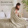 Madison Park Queen Size Blanket, 70% Rayon Bamboo-Based, 30% Cotton, Breathable for Hot Sleepers Menopause, Ultra Soft and Snag-Resistant, Summer Blanket for Bed or Couch, Queen 90″x90″ Sage Green(Khaki)