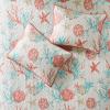 Madison Park Quilt Set Cottage Coastal Design, Starfish Print – All Season, Coverlet Bedspread Lightweight Bedding Layer, Shams, Toss Pillows, Full/Queen(90″x90″), Bayside Blue/Ivory 6 Piece(Coral Multi)