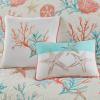 Madison Park Quilt Set Cottage Coastal Design, Starfish Print – All Season, Coverlet Bedspread Lightweight Bedding Layer, Shams, Toss Pillows, Full/Queen(90″x90″), Bayside Blue/Ivory 6 Piece(Coral Multi)