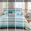 Madison Park Quilt Set Cottage Coastal Design, Starfish Print – All Season, Coverlet Bedspread Lightweight Bedding Layer, Shams, Toss Pillows, Full/Queen(90″x90″), Bayside Blue/Ivory 6 Piece(Aqua/White)