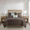 Madison Park Quilt Traditional Damask Design All Season, Lightweight Coverlet Bedspread Bedding Set, Matching Shams, Pillows, Full/Queen(90″x90″), Navy/White 6 Piece(Brown/Blue)