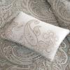 Madison Park Quilt Traditional Damask Design All Season, Lightweight Coverlet Bedspread Bedding Set, Matching Shams, Pillows, Full/Queen(90″x90″), Navy/White 6 Piece(Blue)