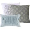 Madison Park Quilt Traditional Damask Design All Season, Lightweight Coverlet Bedspread Bedding Set, Matching Shams, Pillows, Full/Queen(90″x90″), Navy/White 6 Piece(Seafoam)