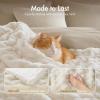 Madison Park Ruched Fur Luxury Throw Premium Soft Cozy Brushed Long Faux Fur For Bed, Couch or Sofa , 50×60″ , Ivory(Ivory)
