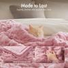 Madison Park Ruched Fur Luxury Throw Premium Soft Cozy Brushed Long Faux Fur For Bed, Couch or Sofa , 50×60″ , Ivory(Pink)