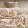 Madison Park Ruched Fur Luxury Throw Premium Soft Cozy Brushed Long Faux Fur For Bed, Couch or Sofa , 50×60″ , Ivory(Tan)
