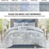 Madison Park Season Set, Matching Bed Skirt, Decorative-Pillows, Queen(90″x90″), Isla, Floral Medallion Blue 8 Piece(Blue)