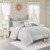Madison Park Season Set, Matching Bed Skirt, Decorative-Pillows, Queen(90″x90″), Isla, Floral Medallion Blue 8 Piece(Yellow)