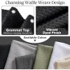 Madison Park Shower Curtain Waffle Weave, Vibrant Dyed, Waffle Shower Curtain 3M Scotchgard Moisture Management, Farmhouse Long Shower Curtains for Bathroom, Long: 72×78 White(Solid Black)