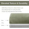 Madison Park Shower Curtain Waffle Weave, Vibrant Dyed, Waffle Shower Curtain 3M Scotchgard Moisture Management, Farmhouse Long Shower Curtains for Bathroom, Long: 72×78 White(Solid Sage Green)