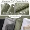 Madison Park Shower Curtain Waffle Weave, Vibrant Dyed, Waffle Shower Curtain 3M Scotchgard Moisture Management, Farmhouse Long Shower Curtains for Bathroom, Long: 72×78 White(Solid Sage Green)