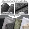 Madison Park Shower Curtain Waffle Weave, Vibrant Dyed, Waffle Shower Curtain 3M Scotchgard Moisture Management, Farmhouse Long Shower Curtains for Bathroom, Long: 72×78 White(Solid Charcoal Cationic Dyed)
