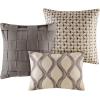 Madison Park Signature Cozy Comforter Set – All Season Bedding Combo Filled Insert and Removable Duvet Cover, Shams, Decorative Pillows, King (110 in x 96 in), Geometric Grey 10 Piece(Geometric Grey)
