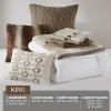 Madison Park Signature Cozy Comforter Set – All Season Bedding Combo Filled Insert and Removable Duvet Cover, Shams, Decorative Pillows, Plaid Brown/Black King (110 in x 96 in) 10 Piece(Neutral)