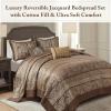 Madison Park Traditional Damask Design All Season, Lightweight Coverlet Bedspread Bedding Set, Matching Shams, Pillows, (102″x118″), Bellagio, Jacquard Grey, 5 Piece(Brown/Gold)