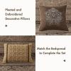Madison Park Traditional Damask Design All Season, Lightweight Coverlet Bedspread Bedding Set, Matching Shams, Pillows, (102″x118″), Bellagio, Jacquard Grey, 5 Piece(Brown/Gold)