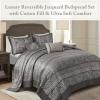 Madison Park Traditional Damask Design All Season, Lightweight Coverlet Bedspread Bedding Set, Matching Shams, Pillows, (102″x118″), Bellagio, Jacquard Grey, 5 Piece(Grey)
