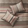 Madison Park Traditional Damask Design All Season, Lightweight Coverlet Bedspread Bedding Set, Matching Shams, Pillows, (102″x118″), Bellagio, Jacquard Grey, 5 Piece(Red/Brown)