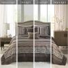Madison Park Traditional Damask Design All Season, Lightweight Coverlet Bedspread Bedding Set, Matching Shams, Pillows, (102″x118″), Bellagio, Jacquard Grey, 5 Piece(Red/Brown)