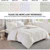 Madison Park Tufted Chenille 100% Cotton Duvet- Modern Luxe All Season Comforter Cover Bed Set with Matching Shams, Full/Queen(90″x90″), Palm Leaf Off White 3 Piece(Viola  Damask White)