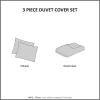 Madison Park Tufted Chenille 100% Cotton Duvet- Modern Luxe All Season Comforter Cover Bed Set with Matching Shams, Full/Queen(90″x90″), Palm Leaf Off White 3 Piece(Pacey  Ogee White)