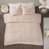 Madison Park Tufted Chenille Cotton Comforter, All Season Bedding Set, Matching Shams, Viola, Damask Off White King/Cal King(104″x92″) 3 Piece(Floral Blush)