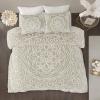Madison Park Tufted Chenille Cotton Comforter, All Season Bedding Set, Matching Shams, Viola, Damask Off White King/Cal King(104″x92″) 3 Piece(Floral Taupe)