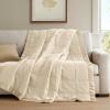Madison Park Twin Blanket Quilted Microfiber, Satin Binding, 3M Scotchgard Moisture Wicking Treatment, Soft and Lightweight Summer Blanket for Couch, Windom, Twin, Orange(Satin Trim  Cream)