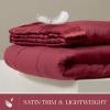 Madison Park Twin Blanket Quilted Microfiber, Satin Binding, 3M Scotchgard Moisture Wicking Treatment, Soft and Lightweight Summer Blanket for Couch, Windom, Twin, Orange(Satin Trim  Burgundy)
