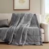 Madison Park Twin Blanket Quilted Microfiber, Satin Binding, 3M Scotchgard Moisture Wicking Treatment, Soft and Lightweight Summer Blanket for Couch, Windom, Twin, Orange(Satin Trim  Charcoal)