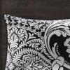 Madison Park Vienna Cotton Poly Blend Duvet Set – Classic Traditional Design, Cozy All Season Comforter Cover, Matching Shams, Decorative Pillows Vienna, Full/Queen(90″x90″), Indigo 6 Piece(Black/White)