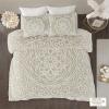 Madison Park Violette 100% Chenille Cotton Tufted Duvet – Boho Medallion Design, Modern Luxe All Season Comforter Cover Bed Set with Matching Shams, Full/Queen(90″x90″), Ivory/Taupe 3 Piece(Laetitia Taupe)