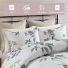 Madison Park Zennia Farmhouse Comforter Set with Throw-Blanket, Floral Print on Seersucker Textures, All Season Bedding, Matching Shams, Toss Pillows, King/Cal King(104″x92″), Blue 7 Piece(Zennia Taupe/Blush)