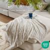 Madison Park Zuri Soft Plush Luxury Oversized Faux Fur Throw Animal Stripes Design, Faux Mink On The Reverse, Modern All Seasons Blanket for Bed, Sofa Couch, Office, Sand, 60×70″(Snow Leopard)
